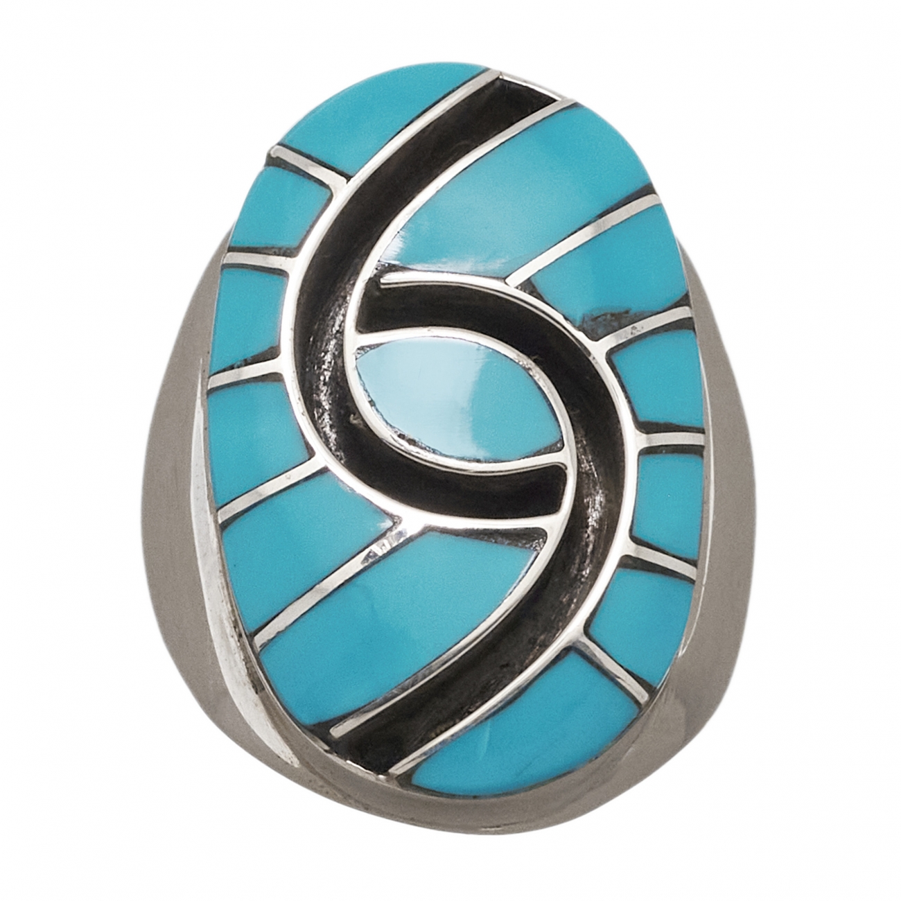 Bague Zuni BA1199 en marqueterie et argent - Harpo Paris