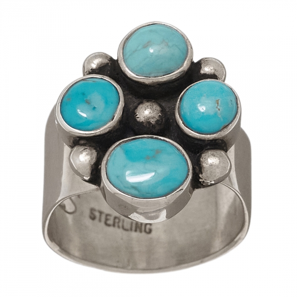 Navajo ring in turquoise and silver BA1239 - Harpo Paris