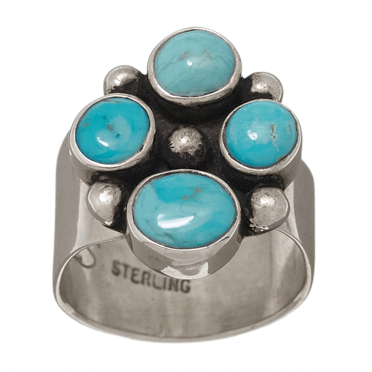 Navajo ring in turquoise and silver BA1239 - Harpo Paris
