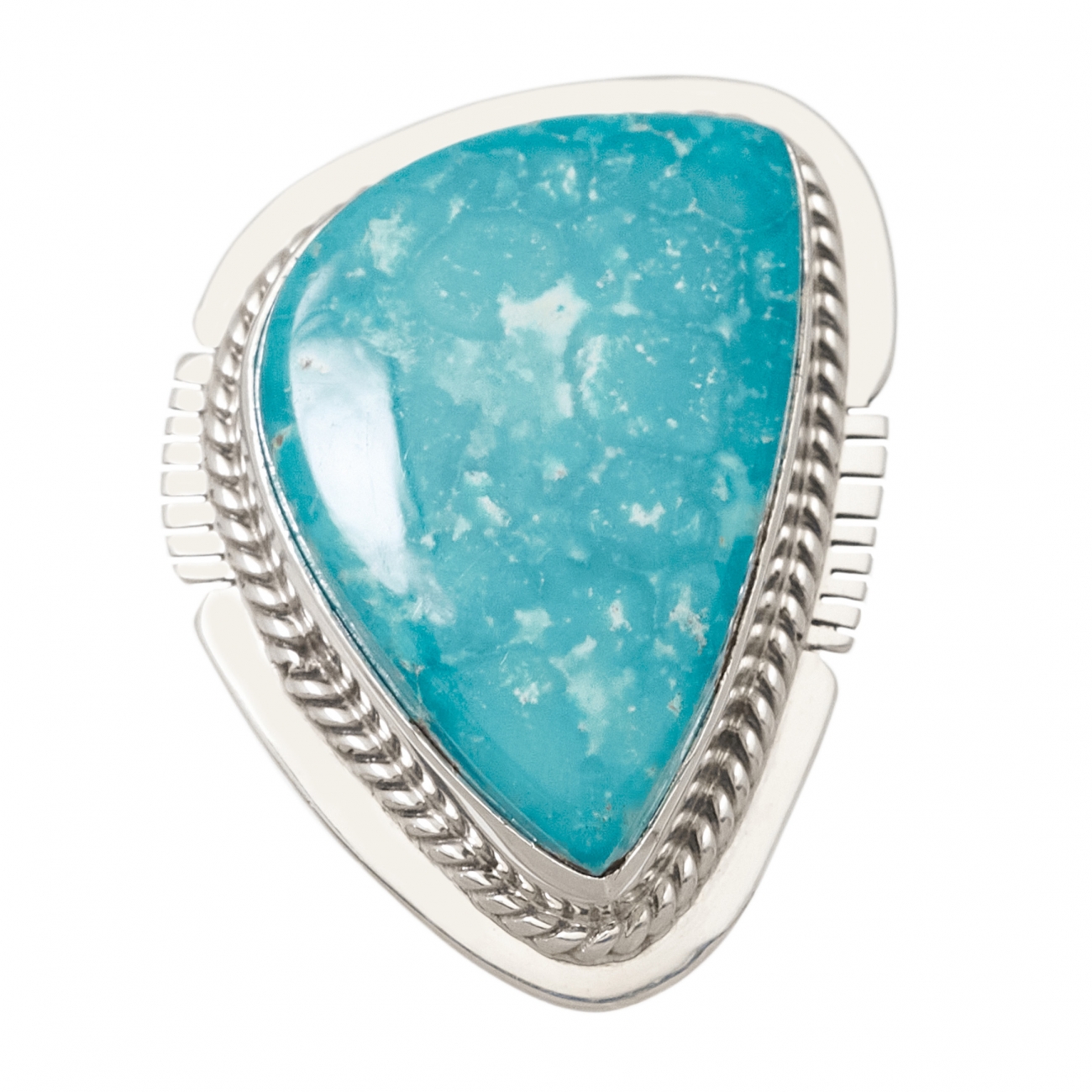 Navajo ring for women BA1242 in turquoise and sterling silver - Harpo Paris