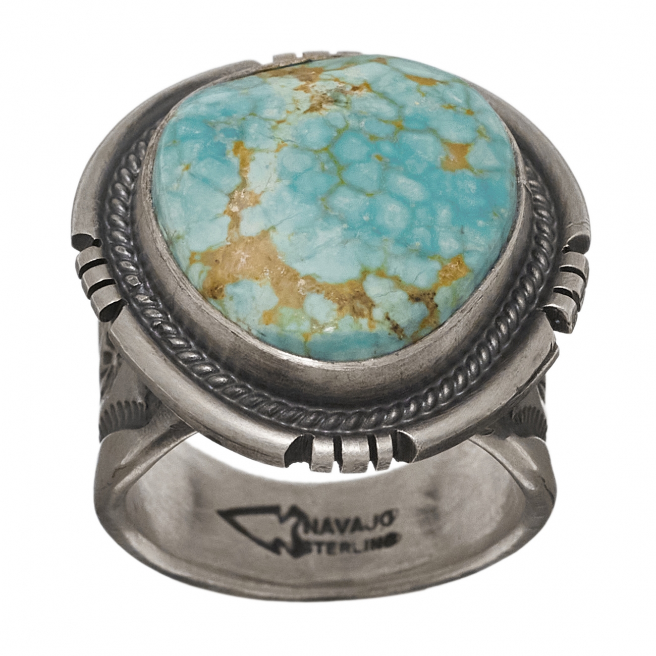 Navajo ring for men BA1244 in turquoise and silver - Harpo Paris
