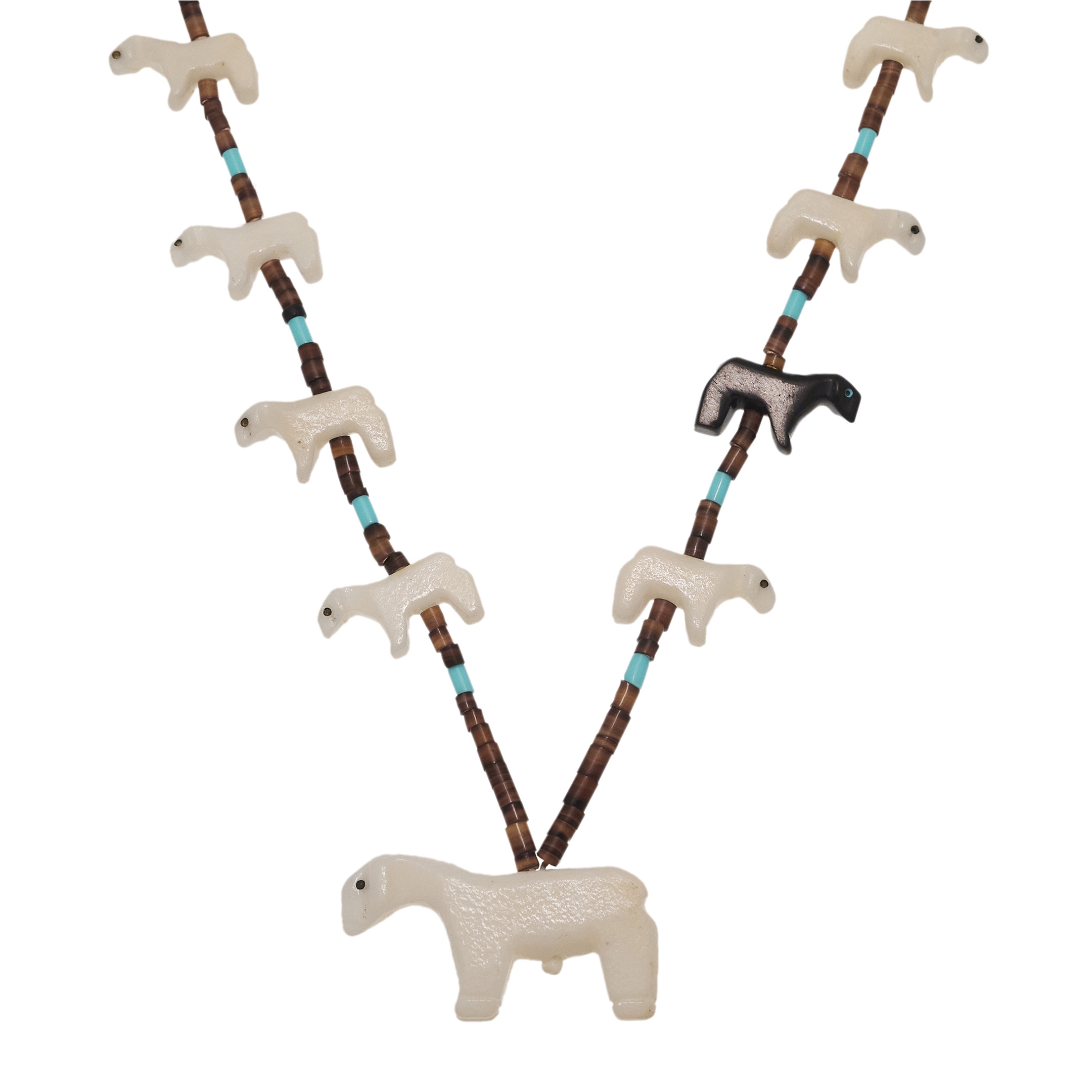 Zuni fetish necklace COFEw30 sheeps - Harpo Paris