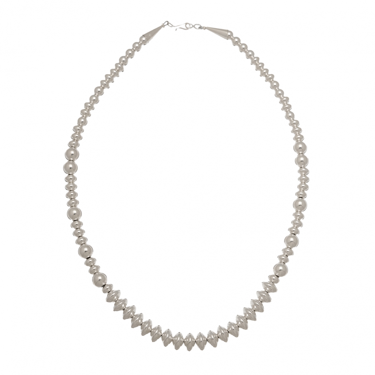 Women necklace CO197 in silver beads - Harpo Paris