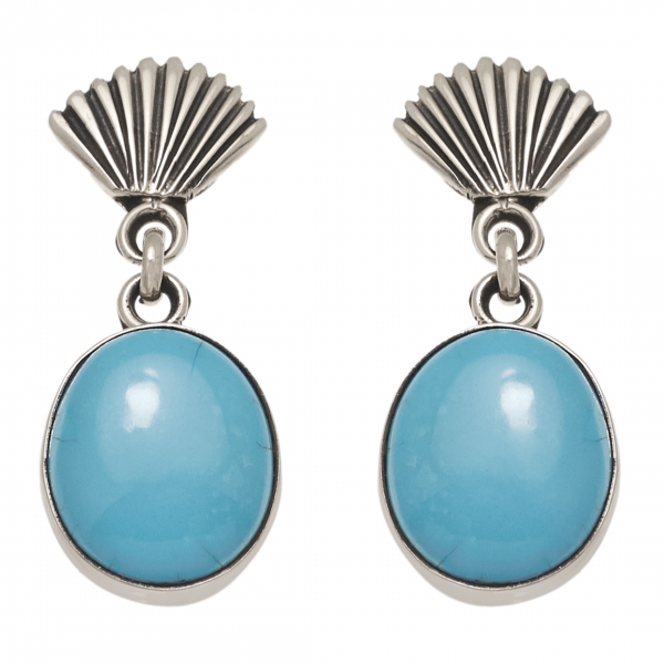Harpo Paris earrings BO321 in turquoise and silver