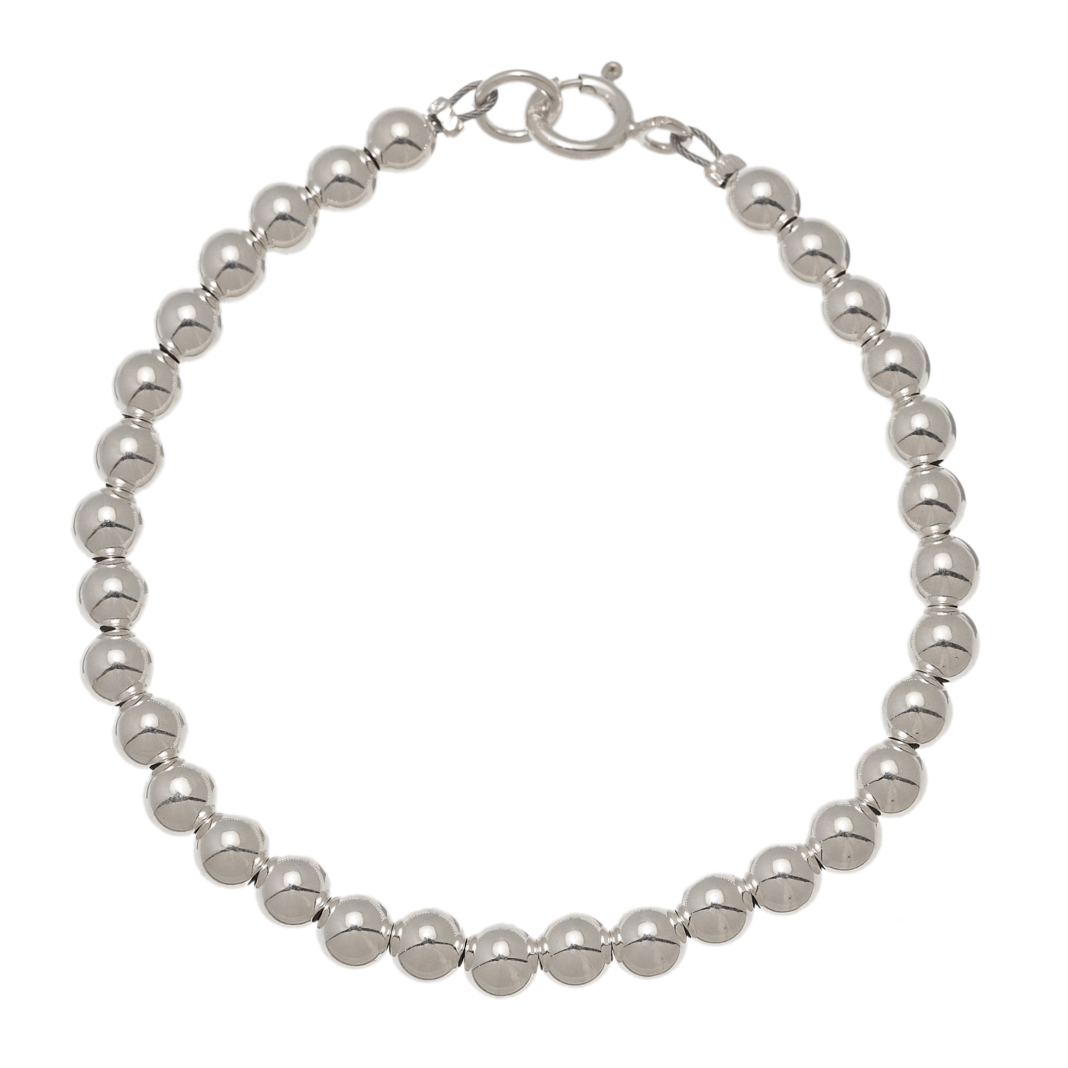 Navajo bracelet BR715 in silver beads - Harpo Paris