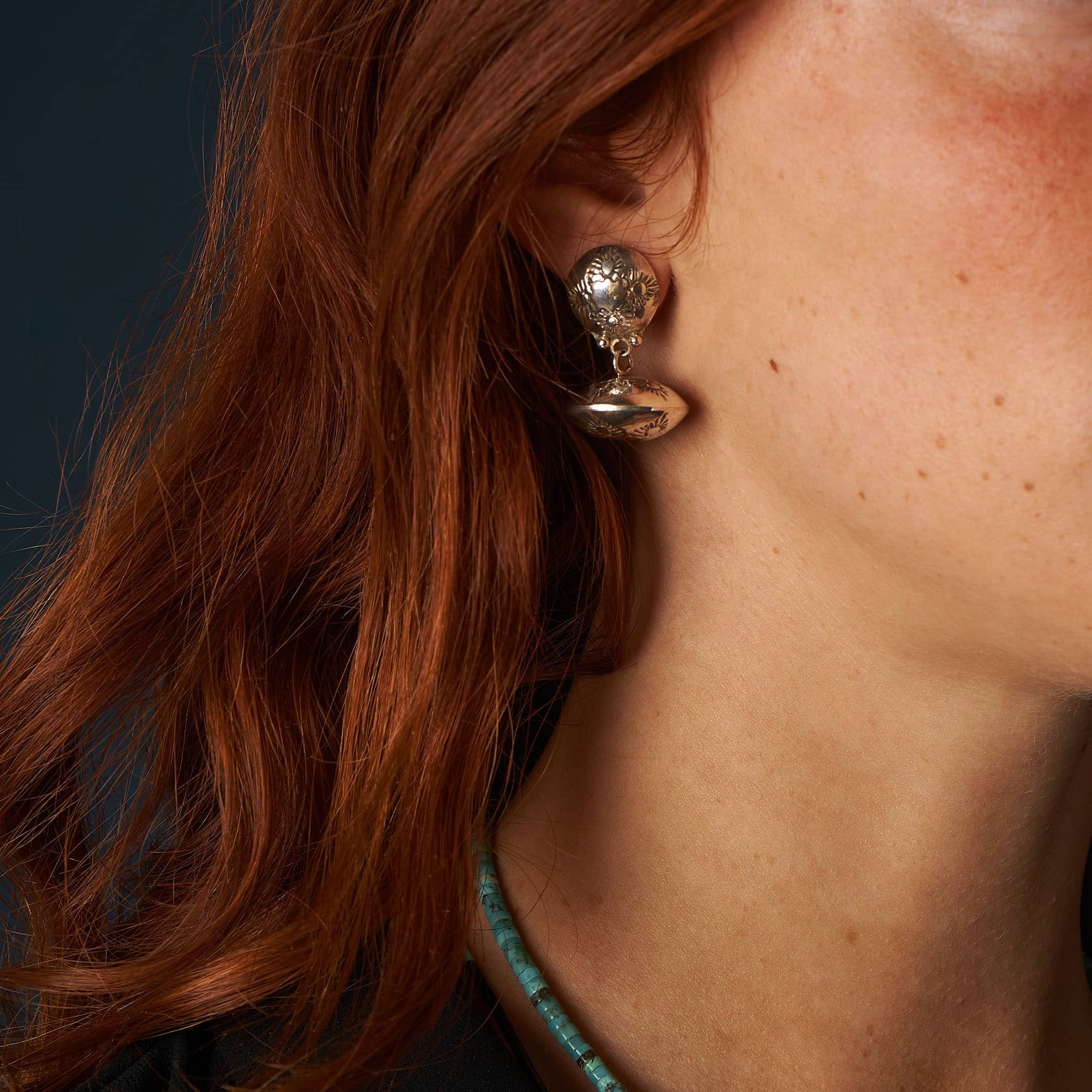 Navajo earrings BO324 in silver - Harpo Paris