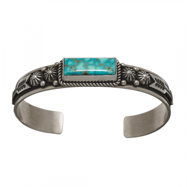 Bracelet Navajo BR723 turquoise et argent - Harpo Paris