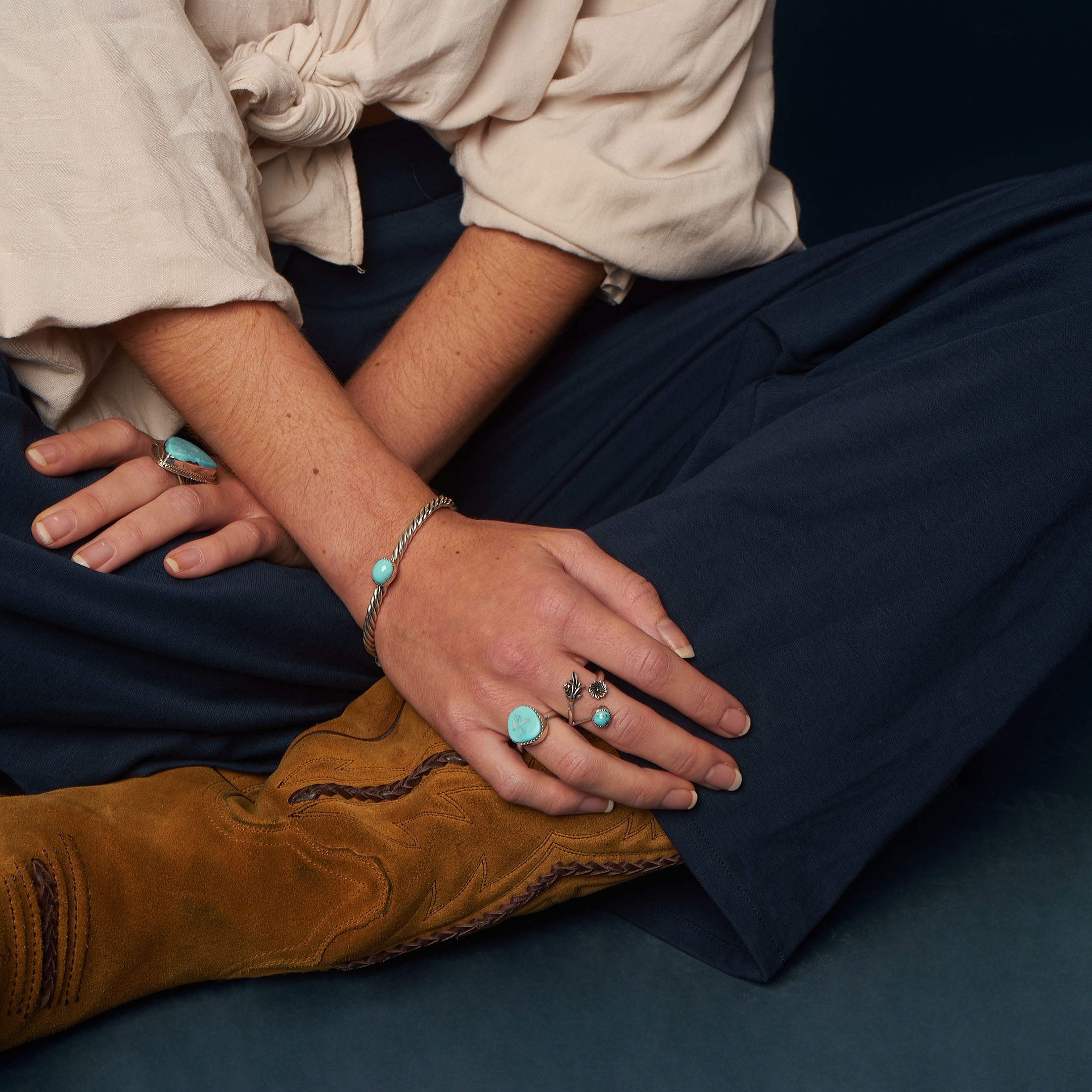 BR740 bracelet turquoise et argent Harpo