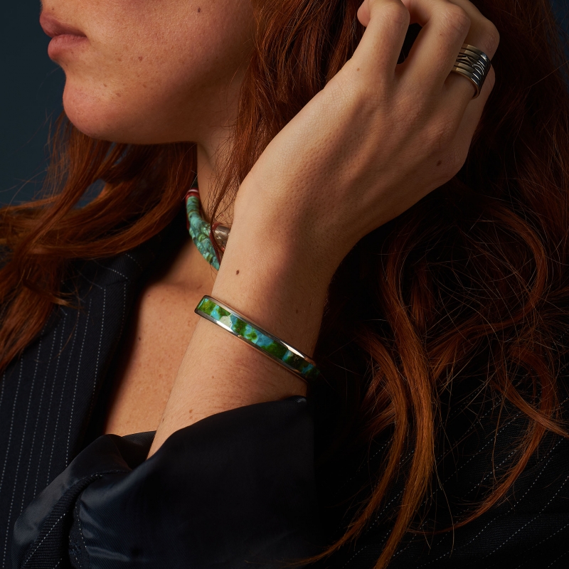 Zuni bracelet BR742 in turquoise and silver - Harpo Paris