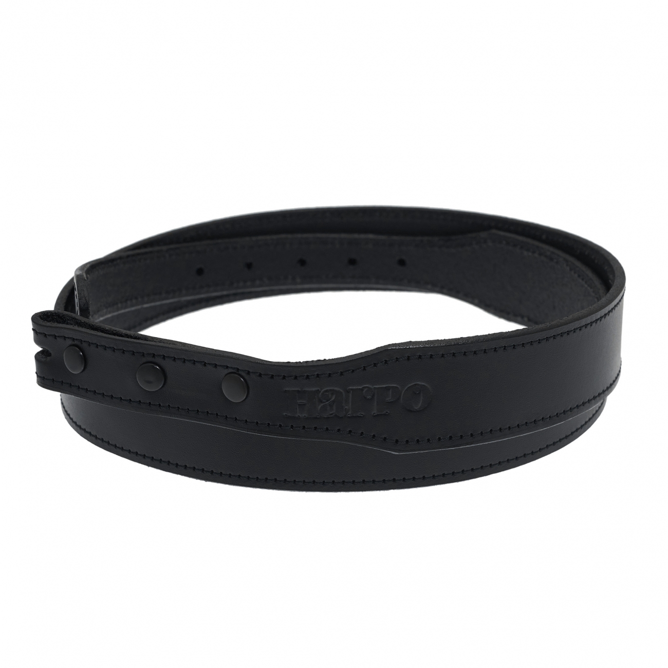 Ceinture CU04 en cuir noir pour ranger buckle - Harpo Paris