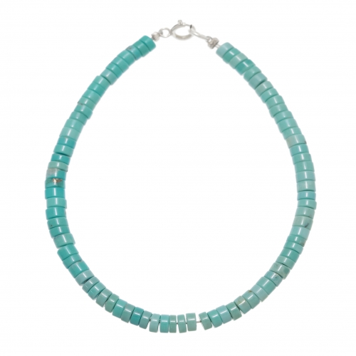 Bracelet pueblo BR757 en perles heishi turquoises - Harpo Paris