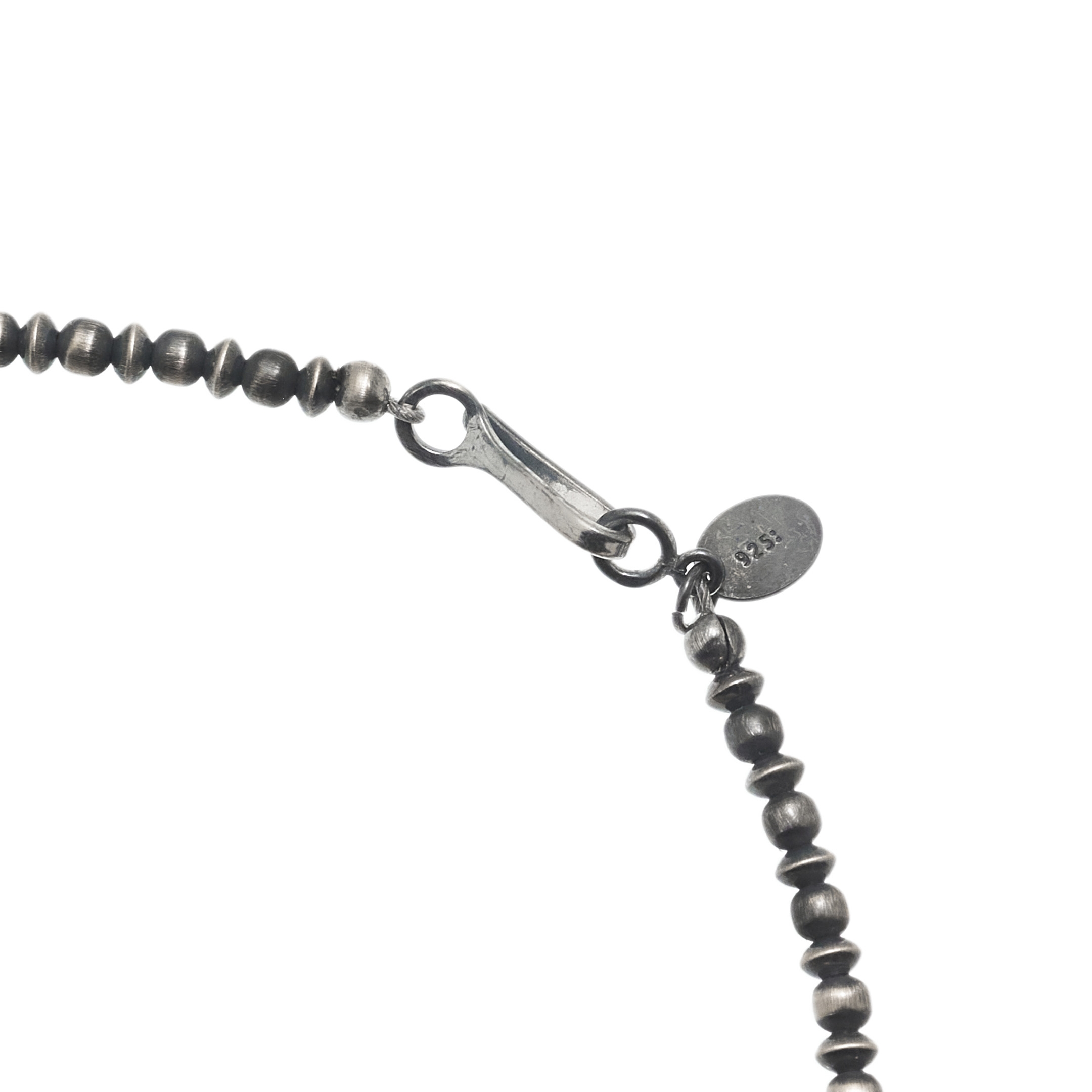 Navajo necklace round and saucer mat silver beads, COw34 - Harpo Paris