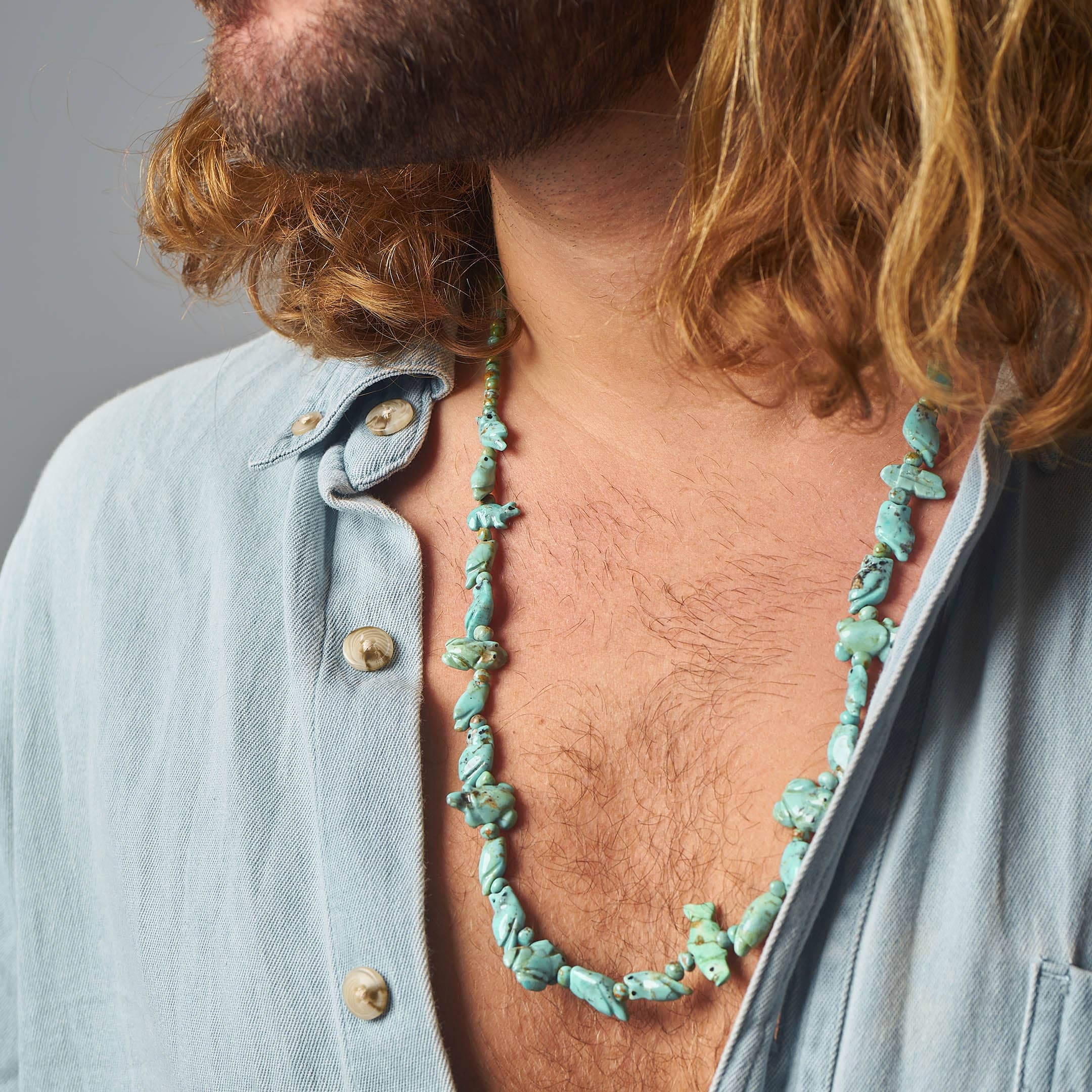 Fetish necklace COFE23 in turquoise - Harpo Paris
