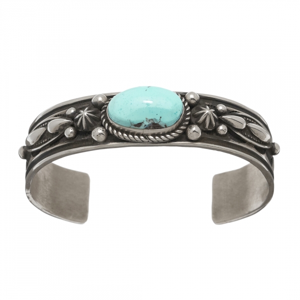 Navajo bracelet BR721 in turquoise and silver - Harpo Paris