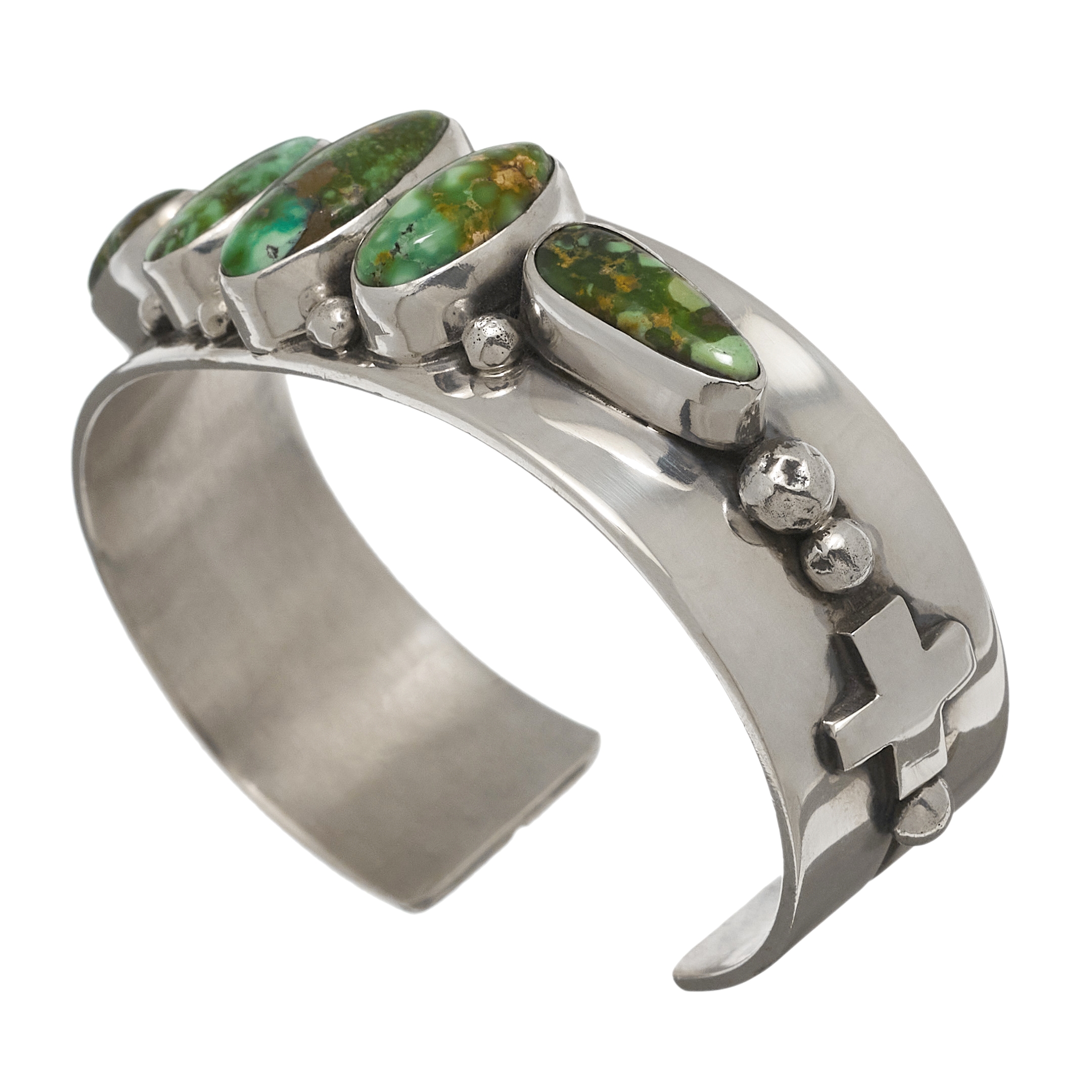 Bracelet Navajo BR726 pour homme en turquoise et argent - Harpo Paris