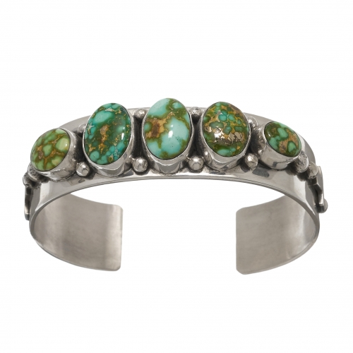 Navajo bracelet BR727 in turquoise and silver - Harpo Paris