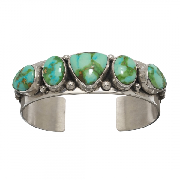Navajo bracelet BR730 in turquoise and silver - Harpo Paris