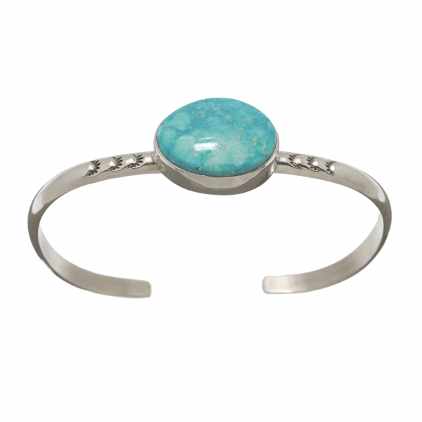 Navajo bracelet BR741 in turquoise and silver - Harpo Paris
