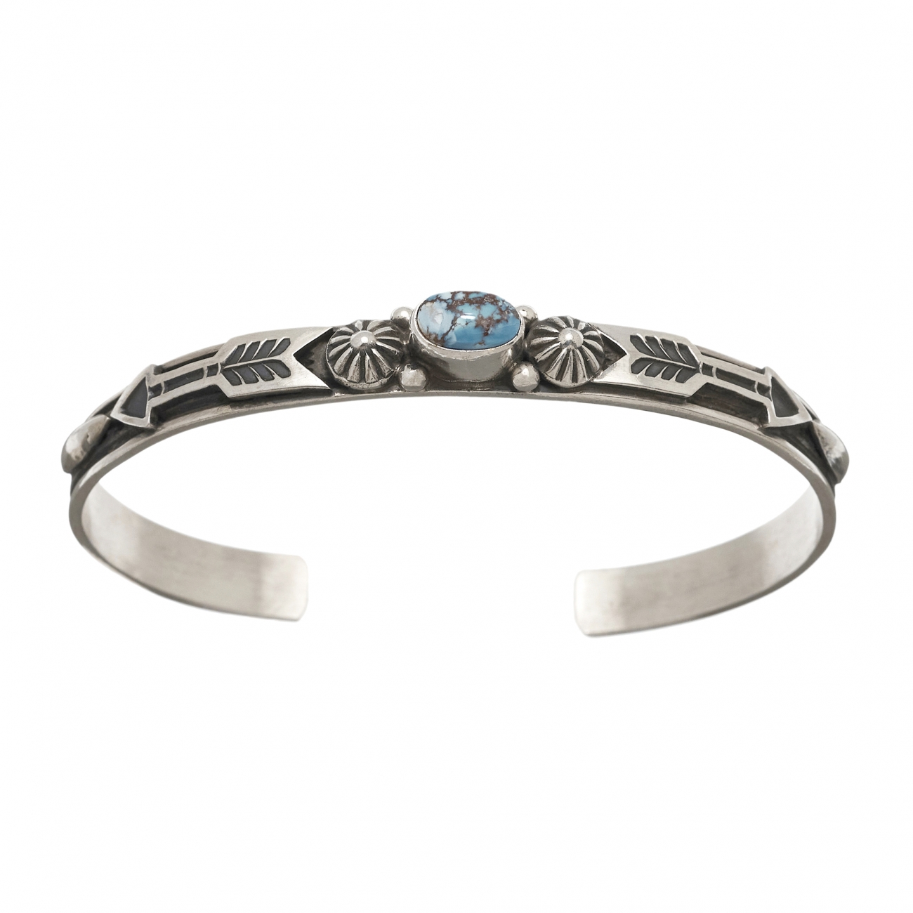 Navajo bracelet BR743 in turquoise and silver - Harpo Paris