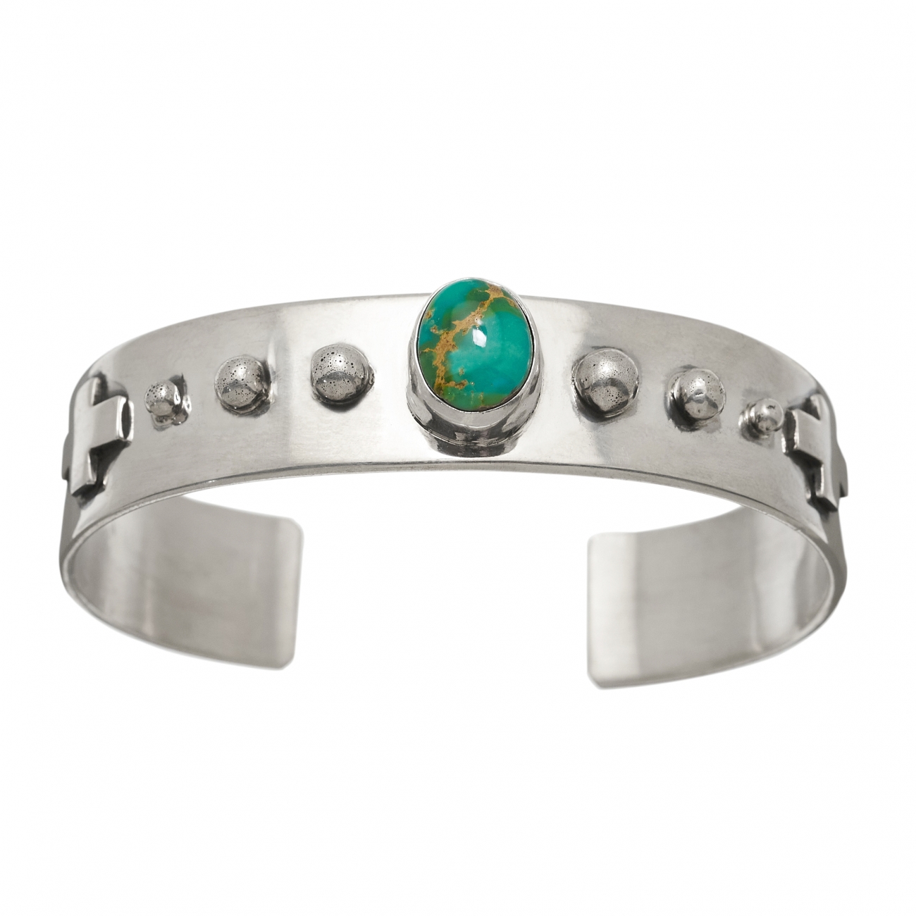 Bracelet Navajo BR752 en turquoise et argent - Harpo Paris