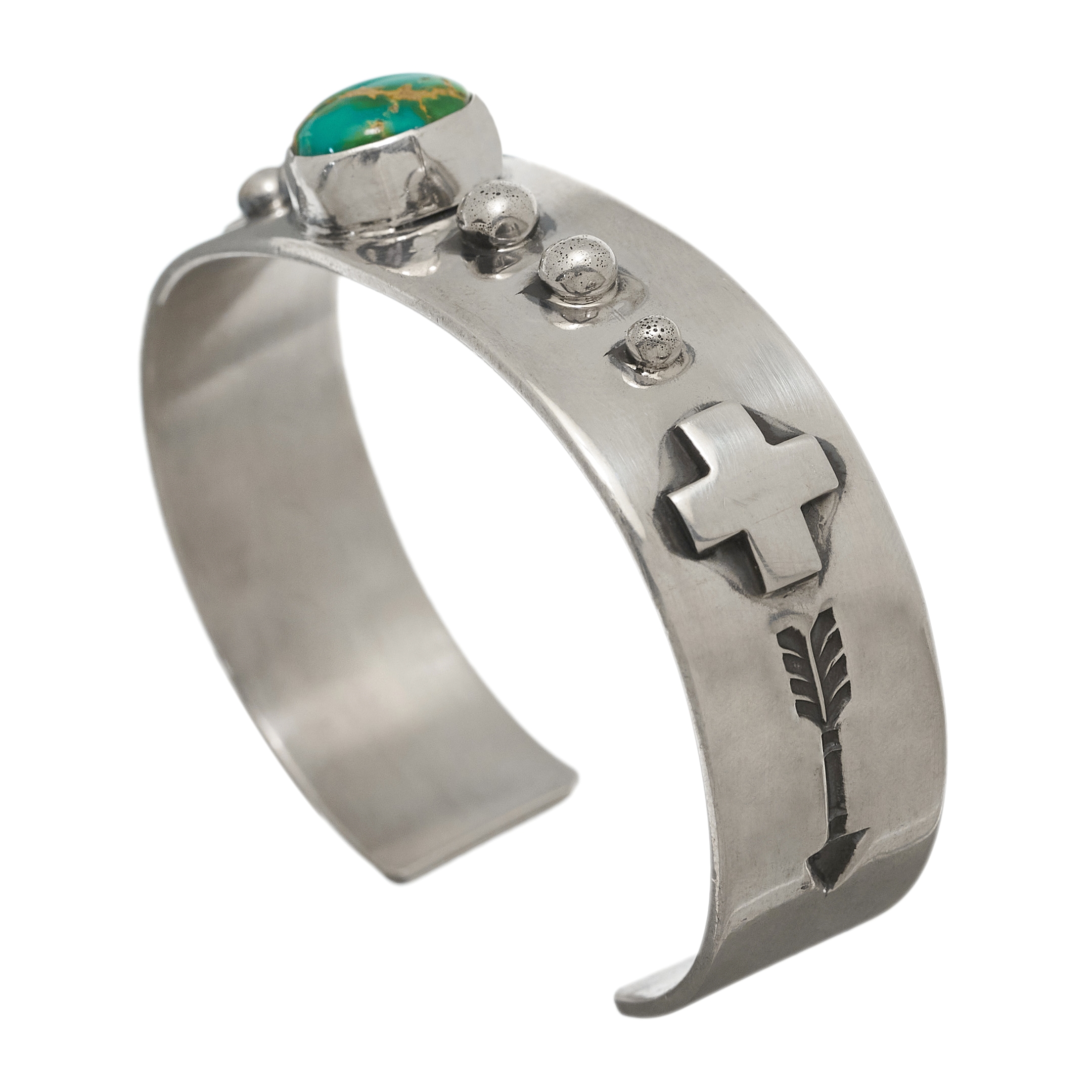 Bracelet Navajo pour homme BR752 en turquoise et argent massif - Harpo Paris