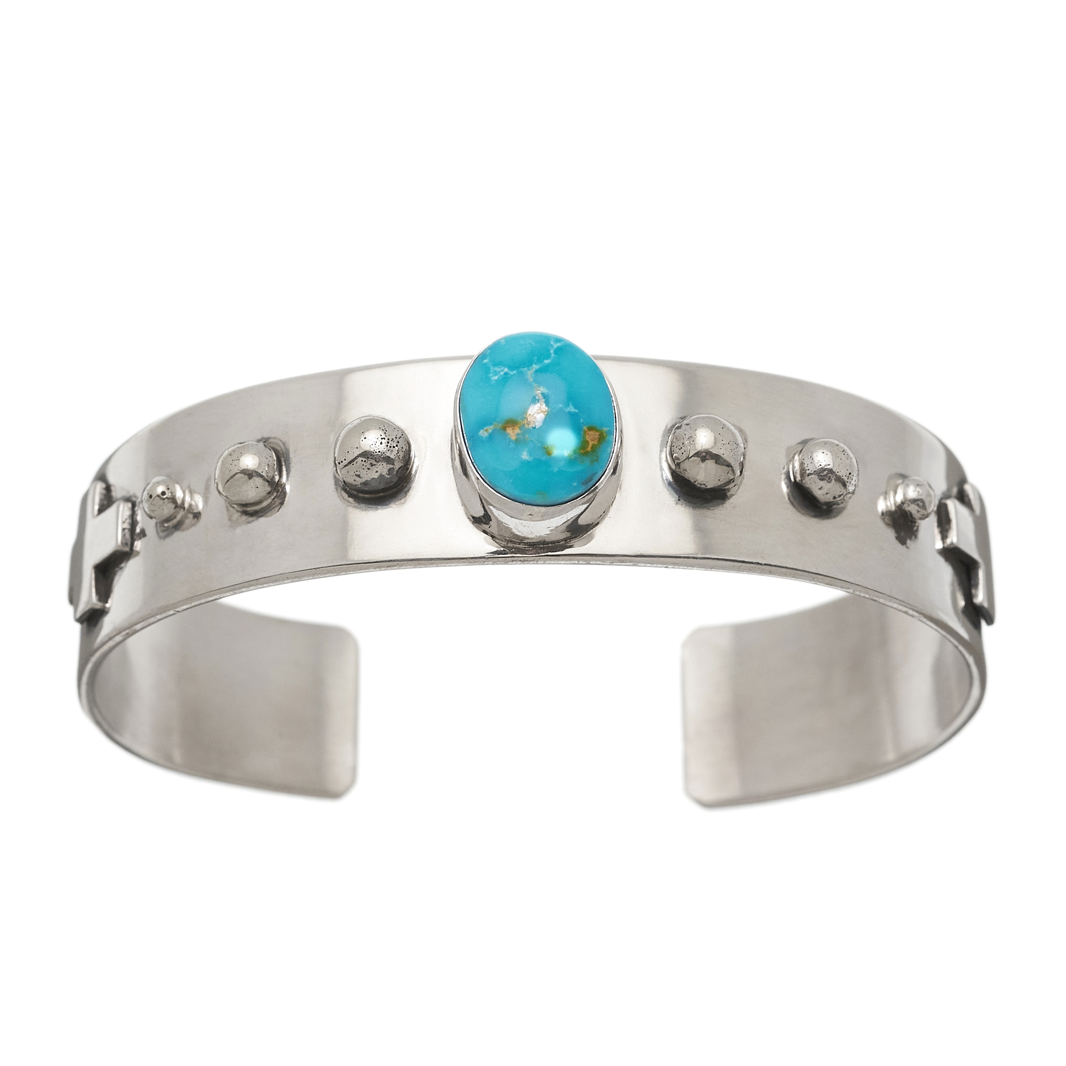 Bracelet Navajo BR753 homme en turquoise et argent - Harpo Paris