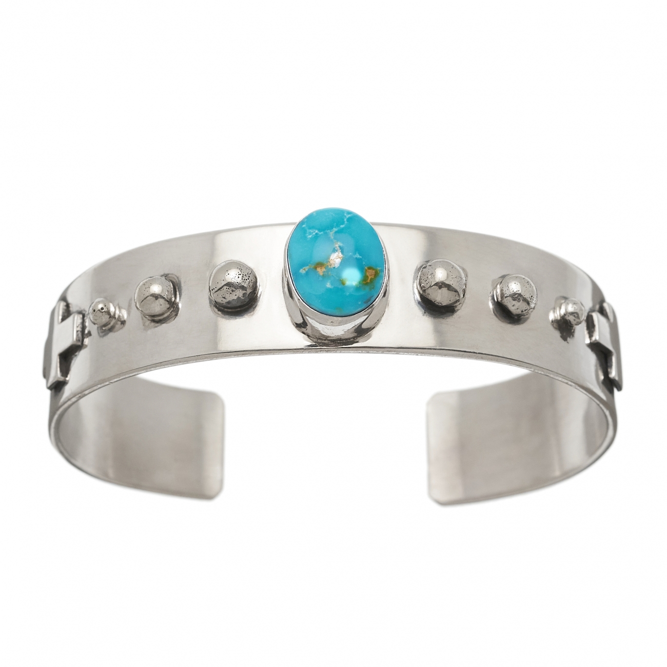 Navajo bracelet BR753 in turquoise and silver - Harpo Paris