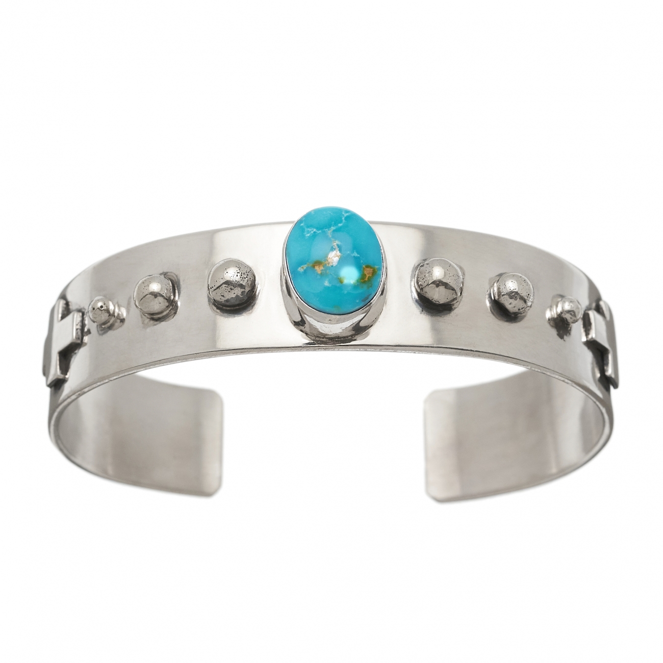 Bracelet Navajo BR753 homme en turquoise et argent - Harpo Paris