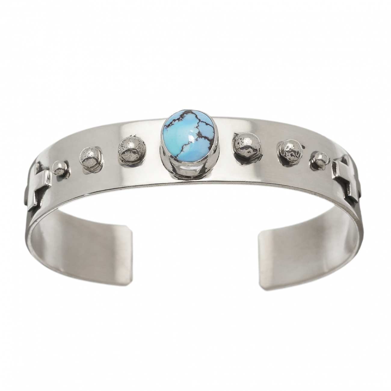 Navajo bracelet for men BR754 in turquoise and silver - Harpo Paris