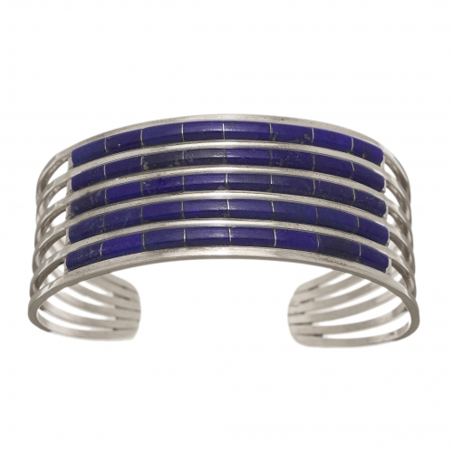 Bracelet Zuni BR747 en lapis lazuli et argent - Harpo Paris