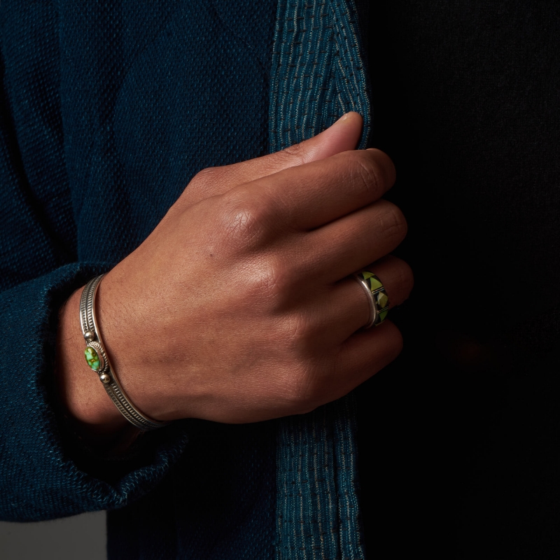 Navajo bracelet BR751 in turquoise and silver - Harpo Paris