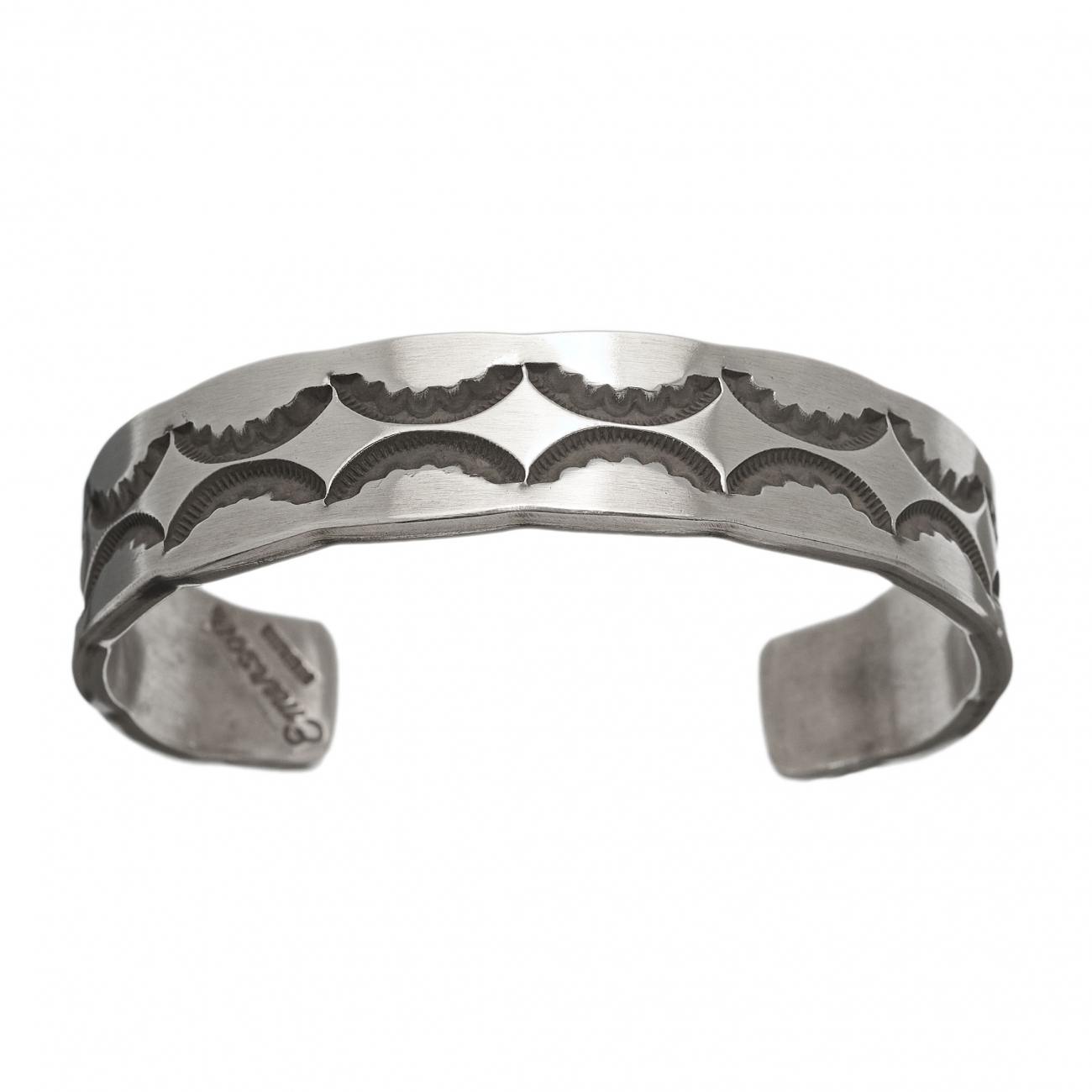 Navajo bracelet in mat silver BR770 - Harpo Paris