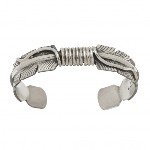 Feather bracelet in silver BR774 - Harpo Paris