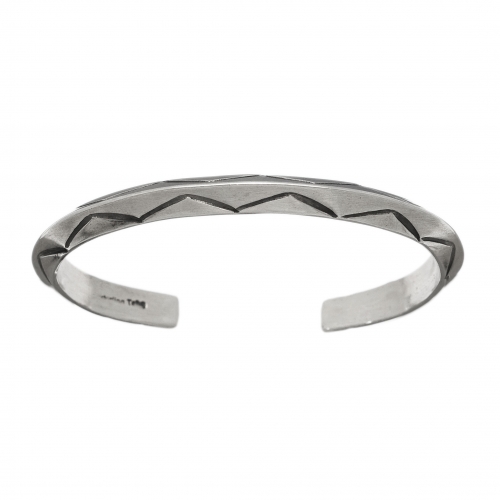 Beveled bracelet BRw33 in mat silver - Harpo Paris