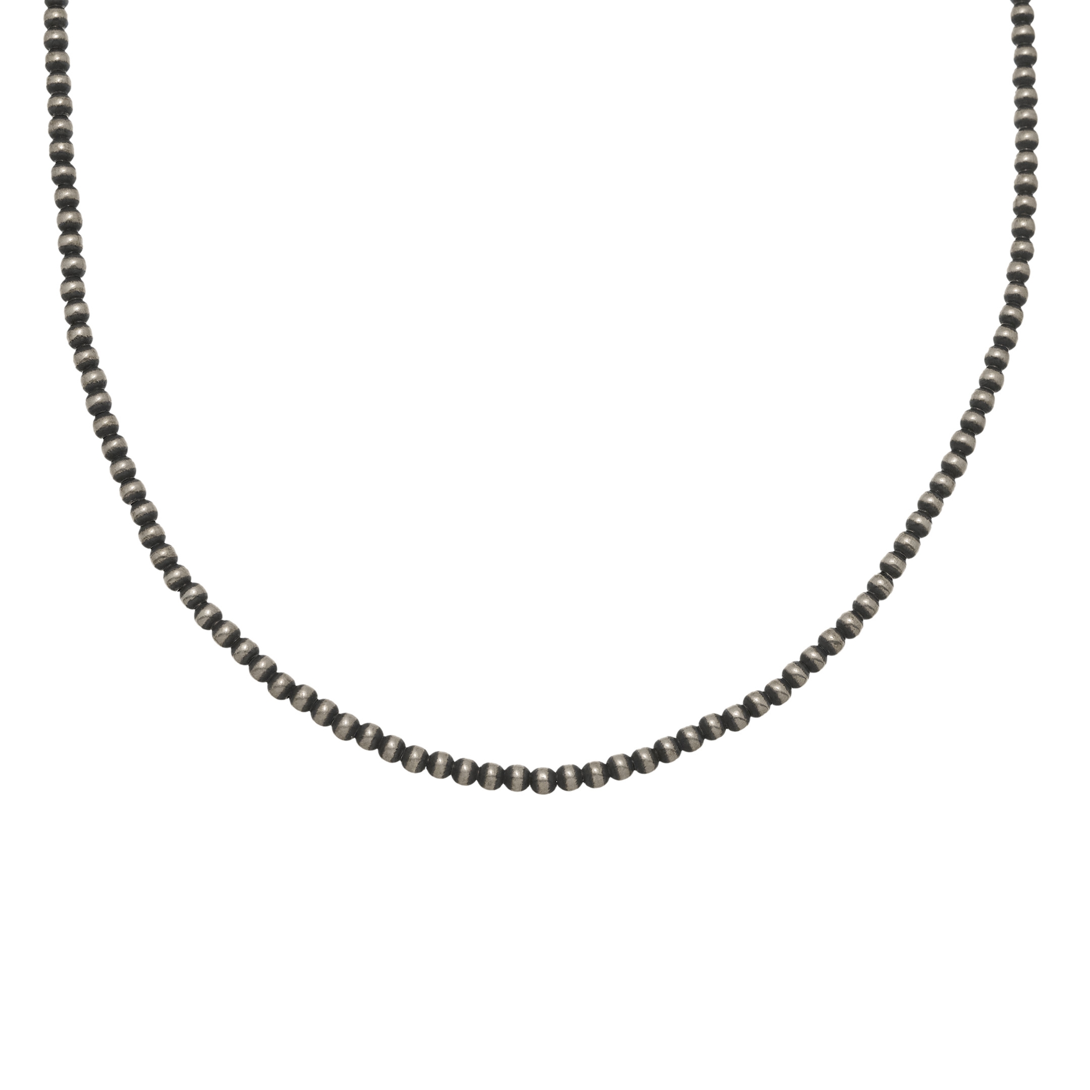 Collier Navajo en perles d'argent COw21 - Harpo Paris