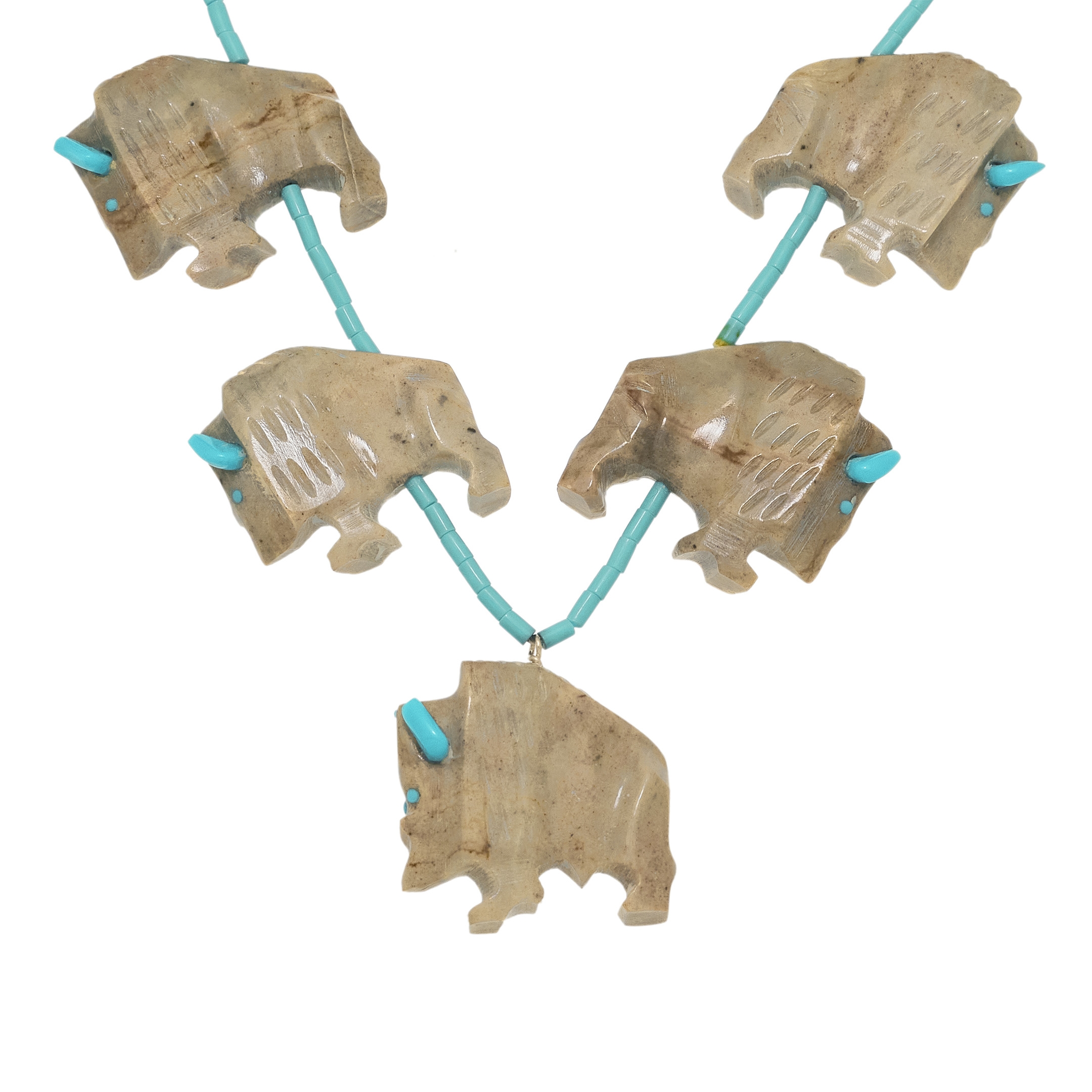 Parure fétiche bison COFE06, collier et boucles d'oreilles - Harpo Paris