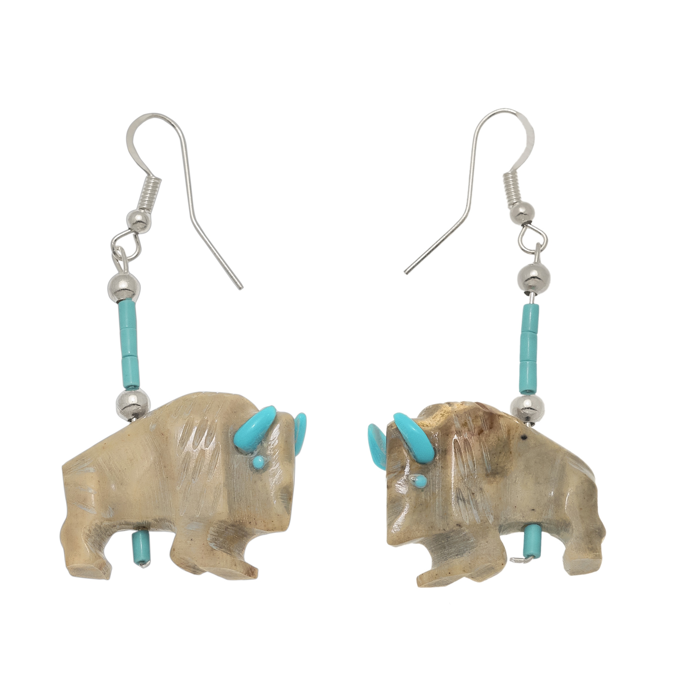 Fetish necklace COFE06 buffaloes in marble - Harpo Paris