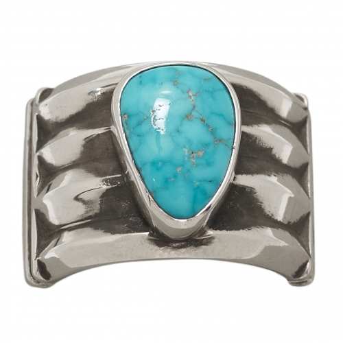 Navajo ring BA1251 in turquoise and silver - Harpo Paris