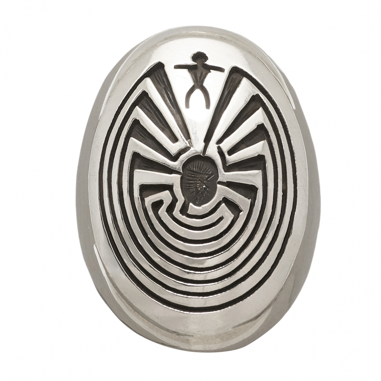 BA1255 Man on the Maze ring in silver - Harpo Paris