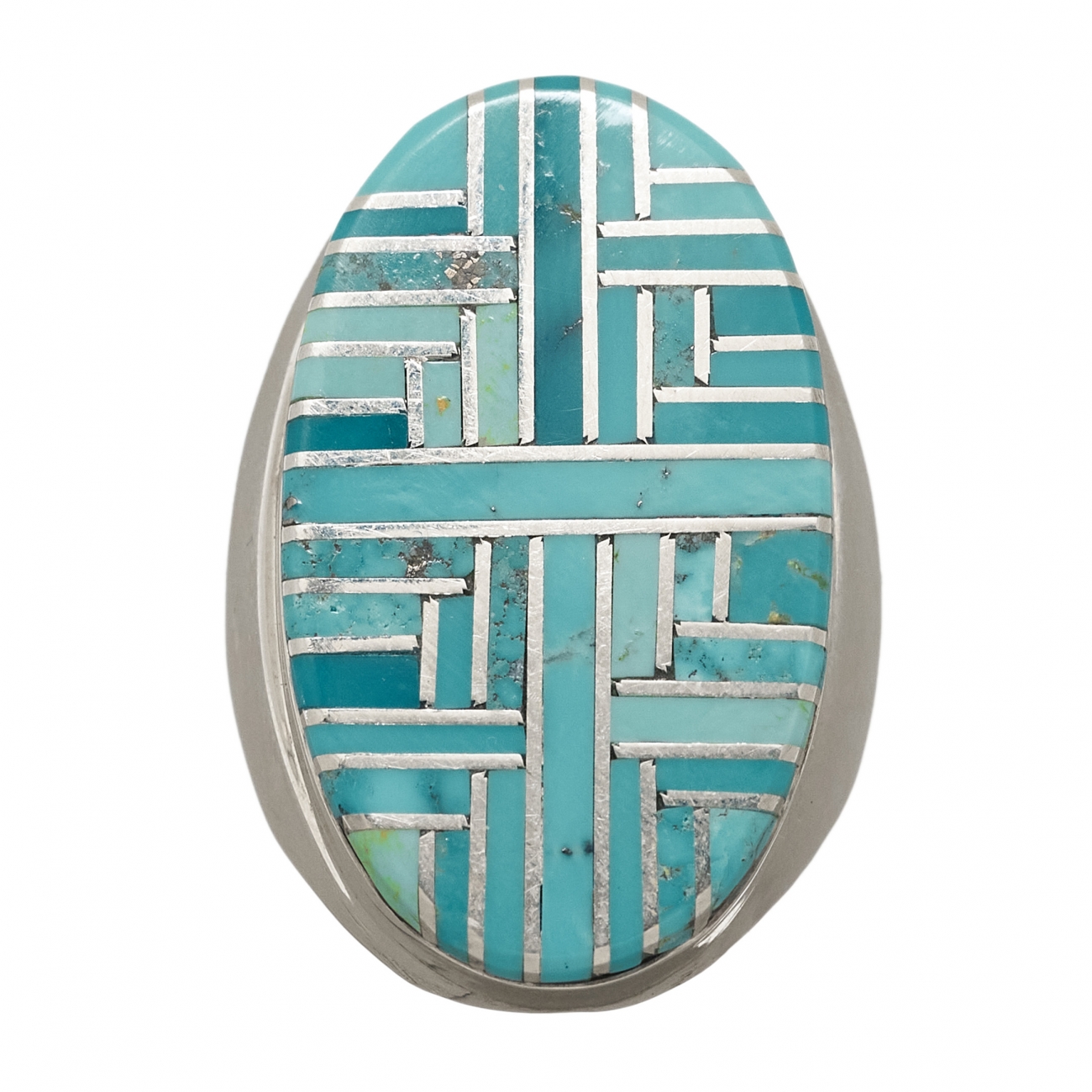 Navajo ring BA1260 in turquoise marquetry - Harpo Paris