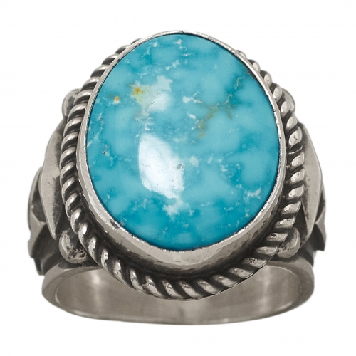 Navajo ring BA1265 in turquoise and silver - Harpo Paris