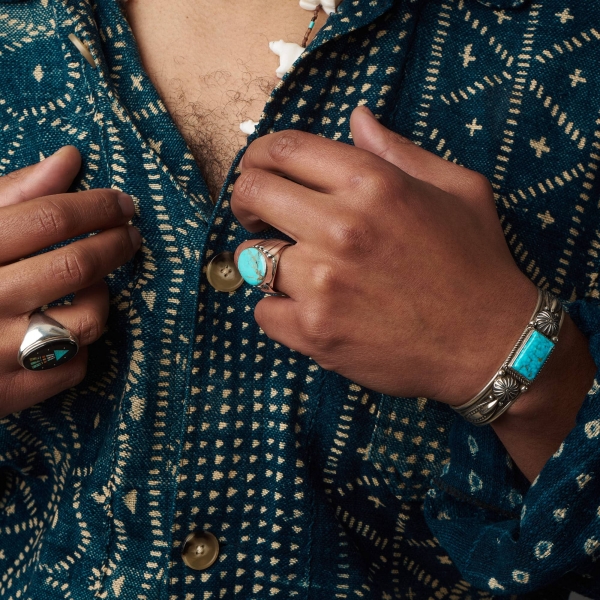 Navajo ring BA1270 in turquoise and silver - Harpo Paris
