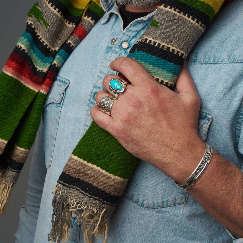 Navajo ring BA1273 in turquoise and silver - Harpo Paris