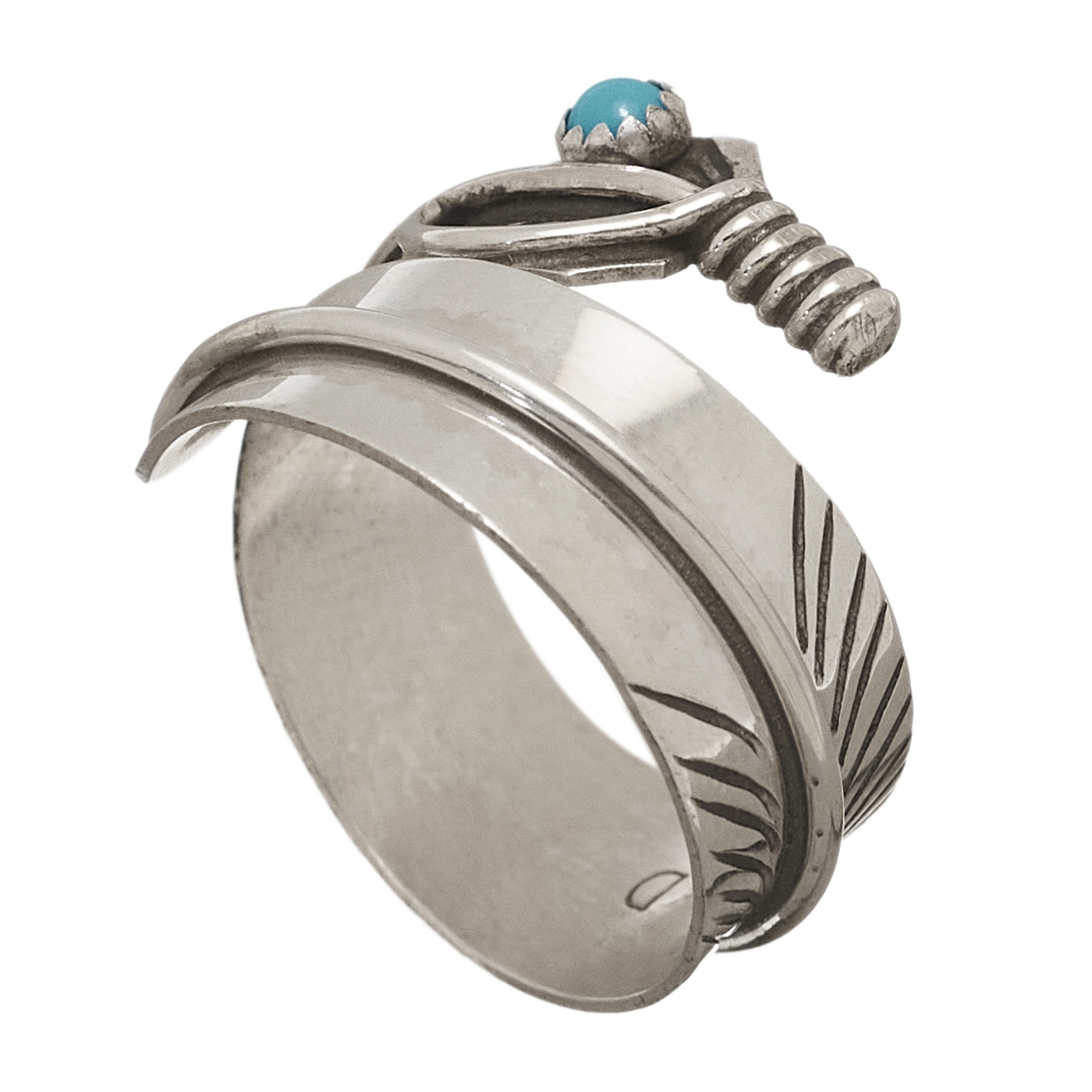 Bague Navajo plume réglable BAw01 - Harpo Paris