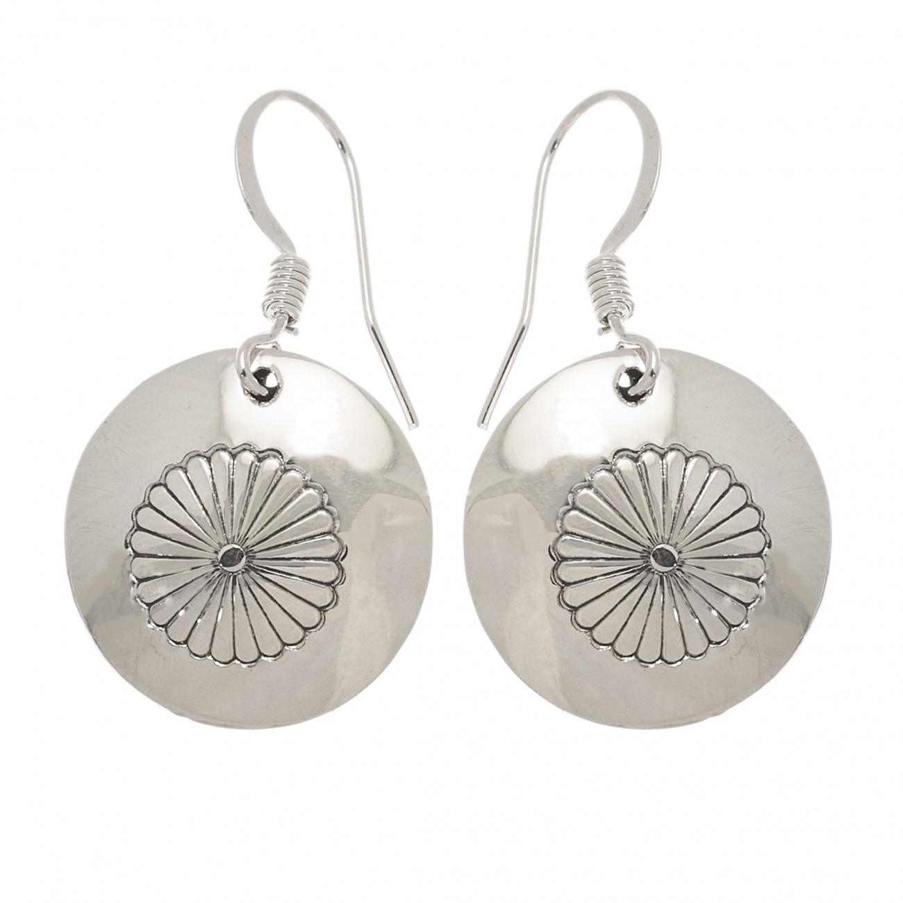 Silver concho earrings BO346 - Harpo Paris