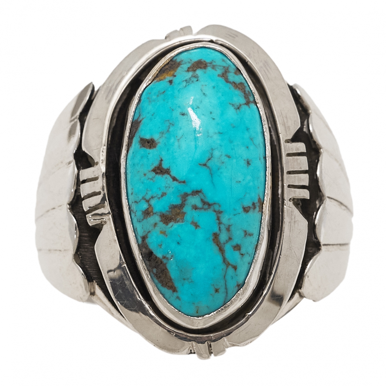 Navajo ring BA1273 in turquoise and silver - Harpo Paris