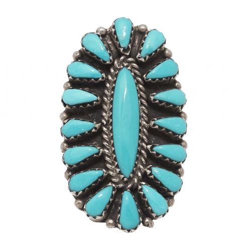 Cactus Flower Harpo Paris ring BA1283 in turquoise and silver