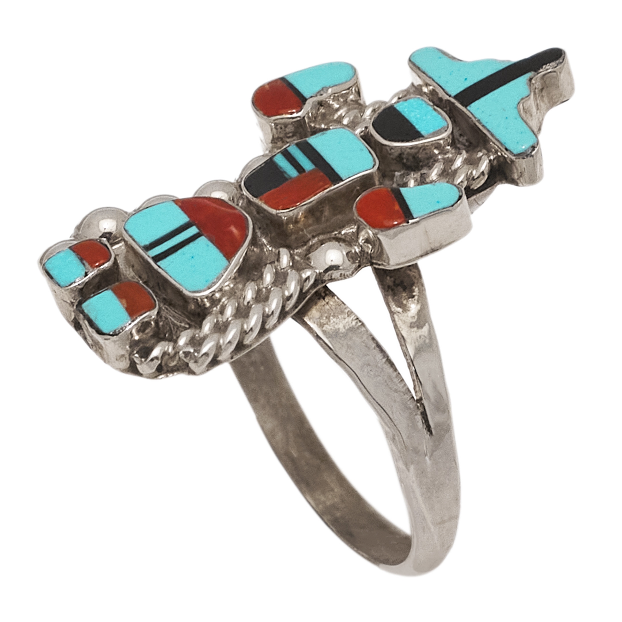 Bague Zuni Harpo Paris BA1286 en marqueterie et argent - Harpo Paris