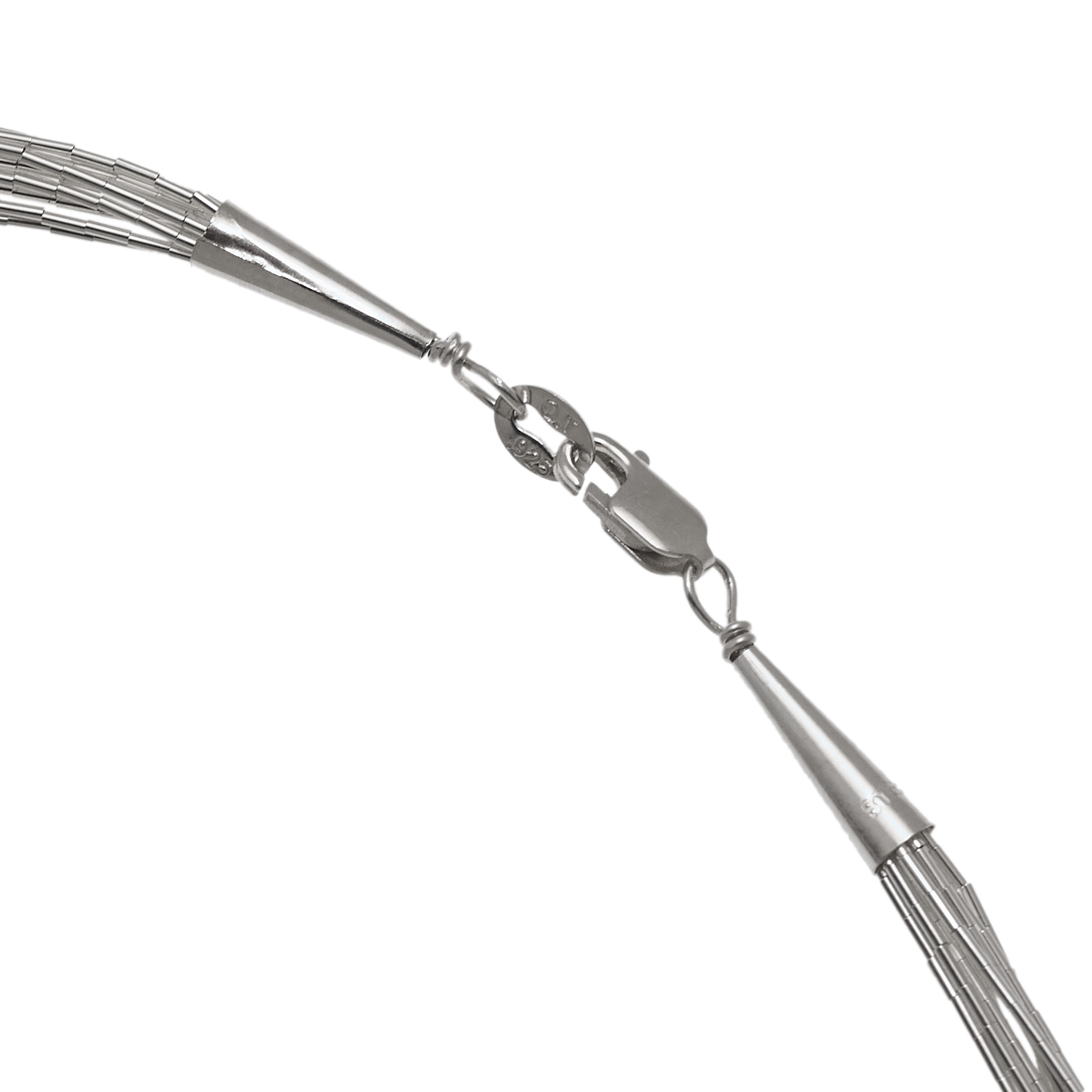 Liquid silver N1016 10 rows necklace - Harpo Paris