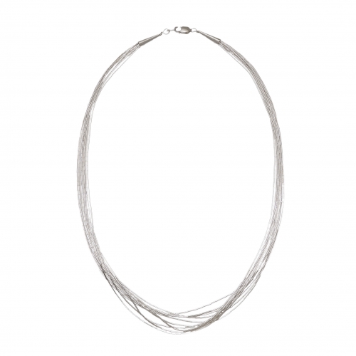 Liquid silver N1016 10 rows necklace - Harpo Paris
